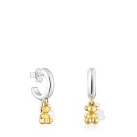 Серьги-креолы Bold Bear из серебра и вермеля