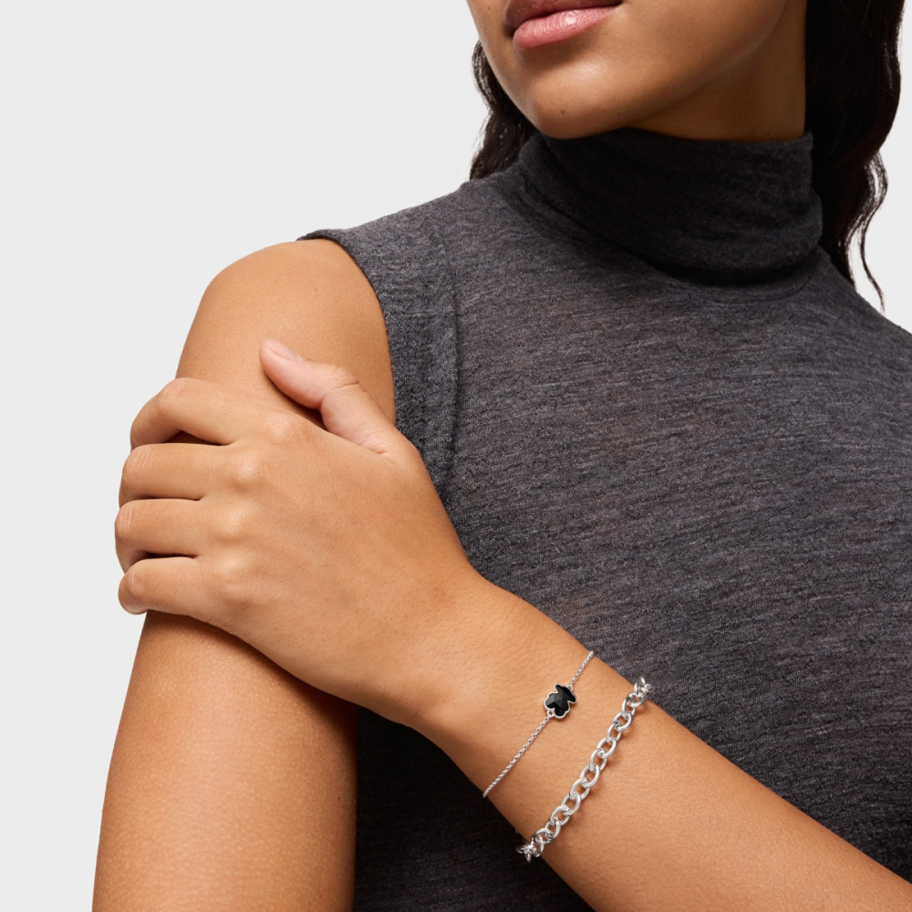 Браслет из серебра с ониксом фото 6