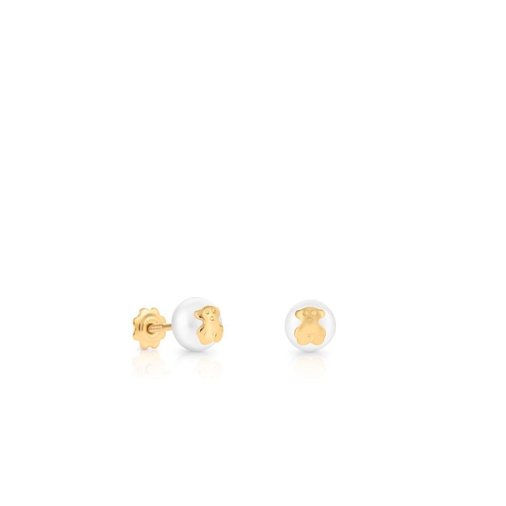Серьги Bear из золота с жемчугом