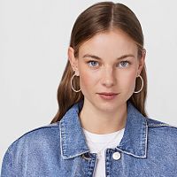 Серьги-креолы из серебра