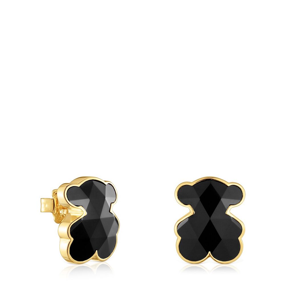 Серьги из вермеля с ониксом