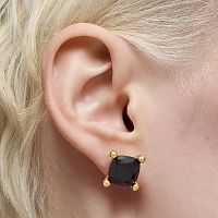 Серьги Color Black из вермеля с ониксом