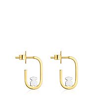 Серьги-креолы из вермеля и серебра
