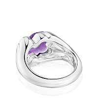 Кольцо Bold Motif из серебра с аметистом
