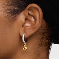 Серьги-креолы Bold Bear из серебра и вермеля