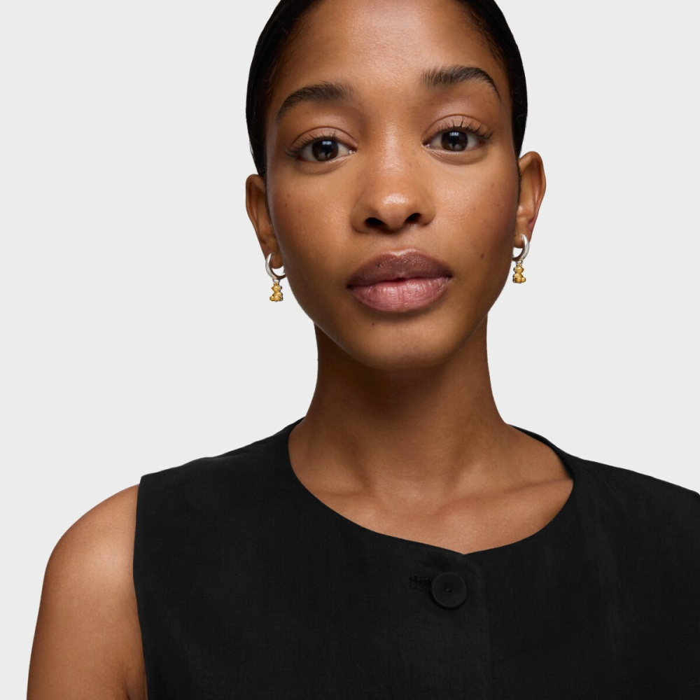 Серьги-креолы из серебра и вермеля фото 6