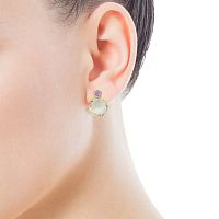 Серьги Ivette из золота с празиолитом и аметистом