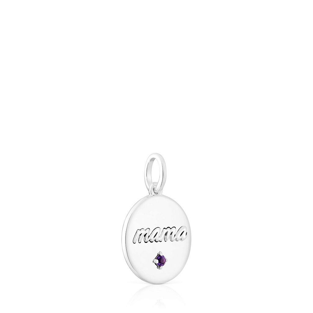 Кулон Mama из серебра с аметистом