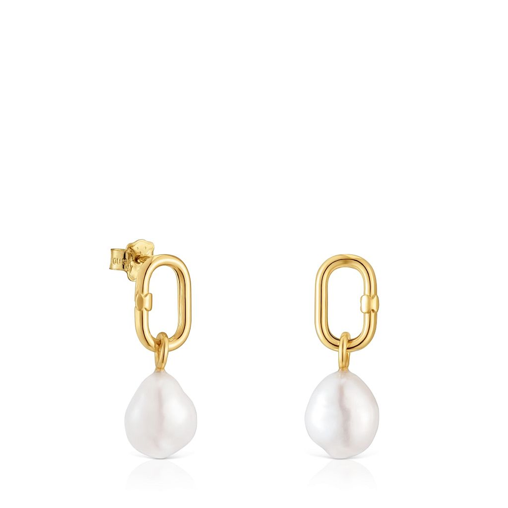 Серьги Hold Oval из золота с жемчугом