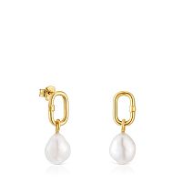 Серьги Hold Oval из золота с жемчугом