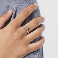 Кольцо из серебра с аметистом и сапфиром