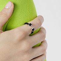 Кольцо из стали с черным ониксом