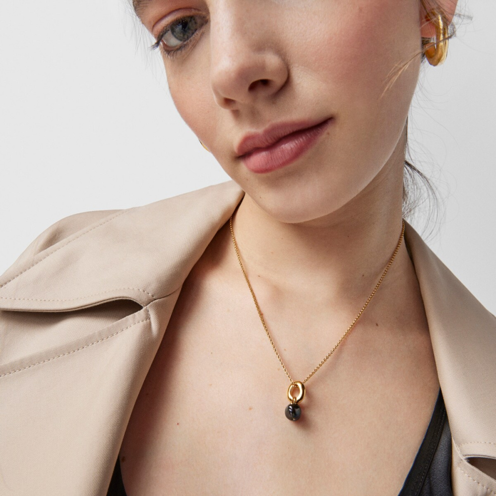 Подвеска  Hav из вермеля с серым жемчугом фото 7