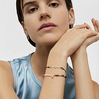 Браслет Bold Motif из нейлона и серебра с жемчугом и камнями