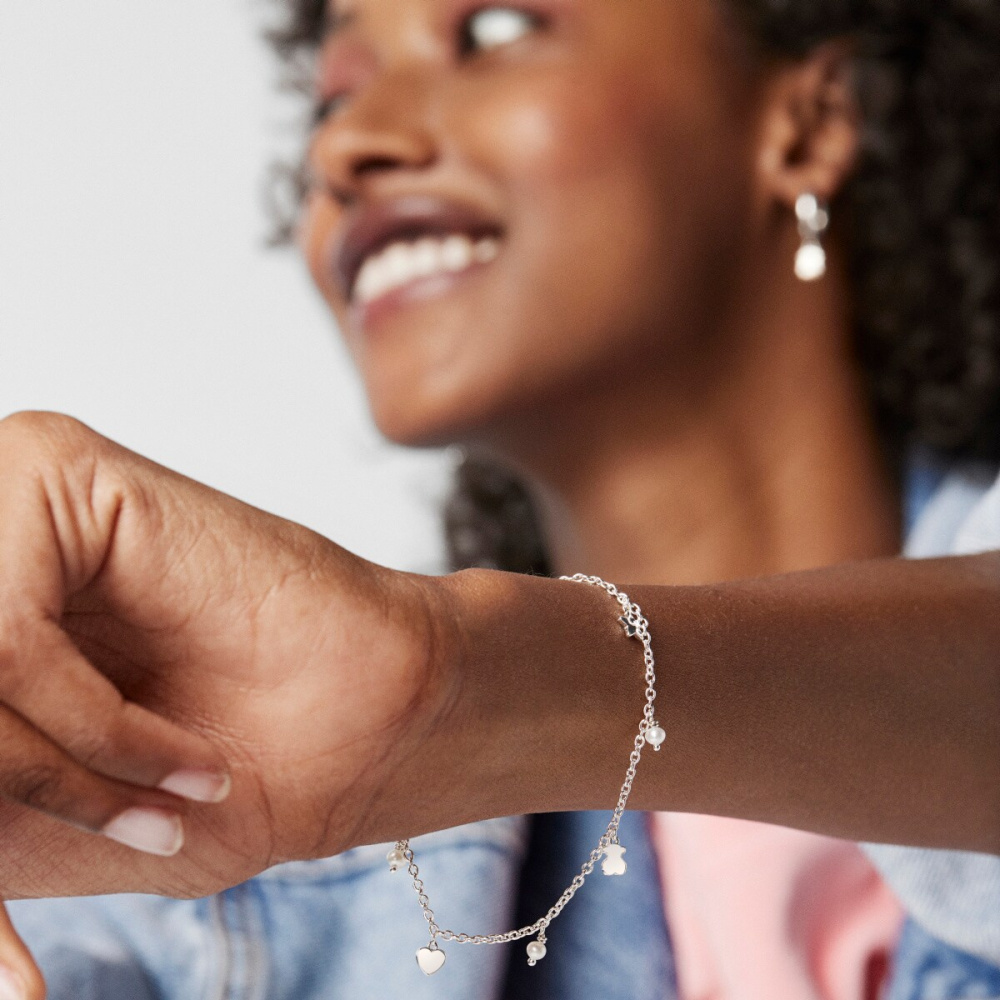 Браслет из серебра с жемчугом фото 9