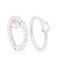 Сет колец из серебра с жемчугом