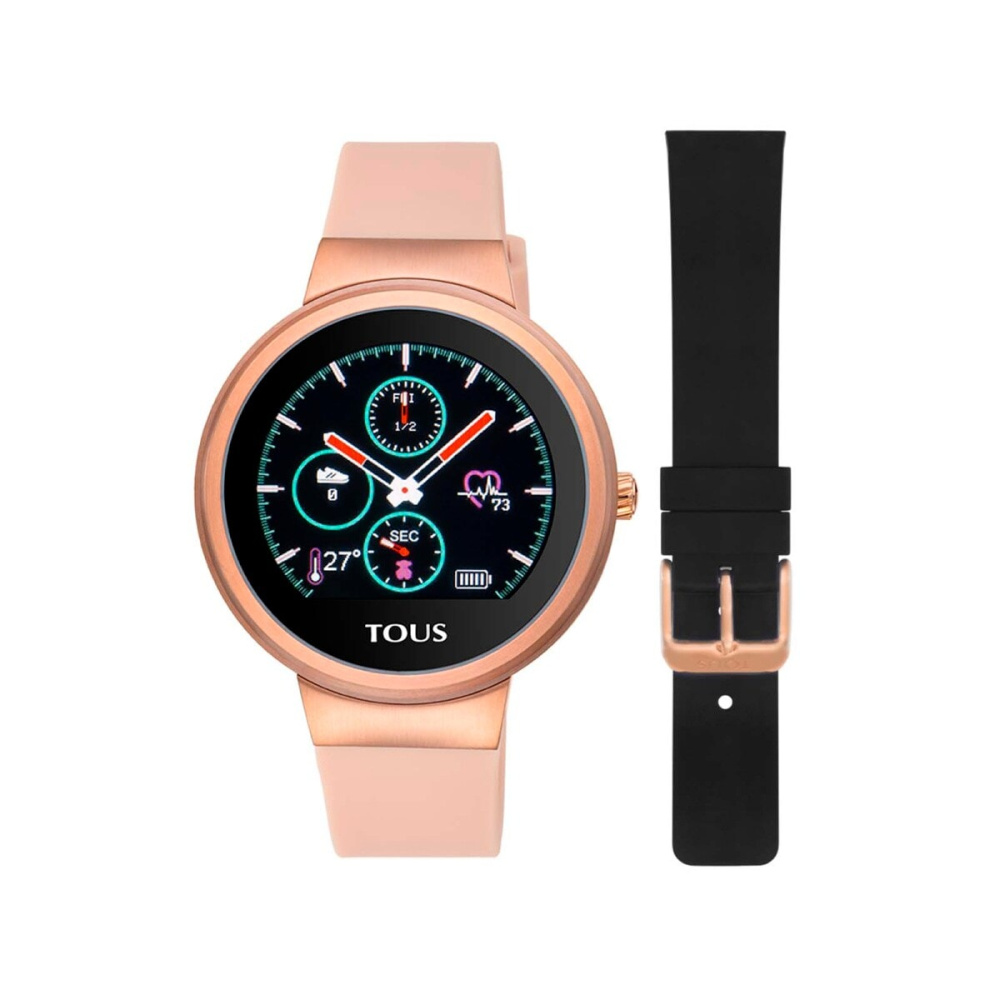 Фитнес-часы TOUS Rond Touch из стали с розовым ионным напылением со сменным силиконовым ремешком фото 2