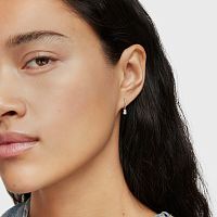 Серьги-кольца Grain из белого золота с бриллиантами