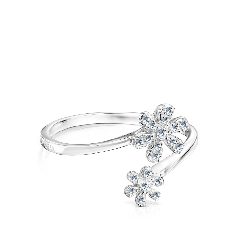 Открытое кольцо TOUS Blume из белого золота с бриллиантами фото 3