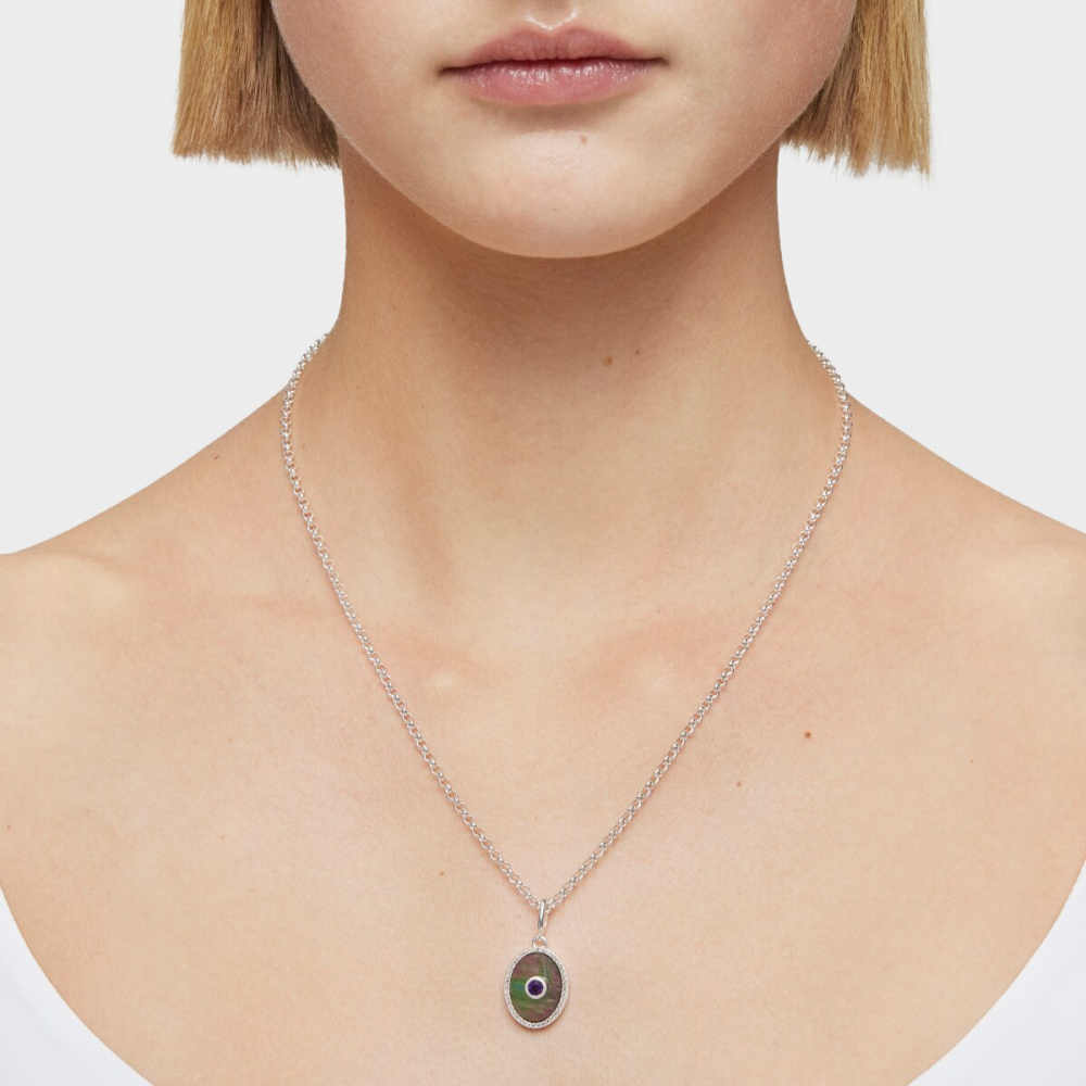 Кулон Medallions из серебра с перламутром, топазами и аметистом  фото 5