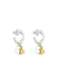 Серьги-креолы Bold Bear из серебра и вермеля