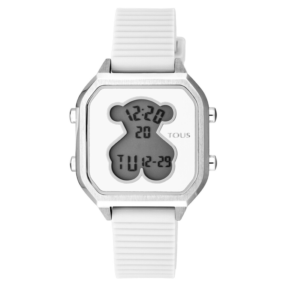 Часы D-Bear Teen из стали с белым силиконовым ремешком фото 2