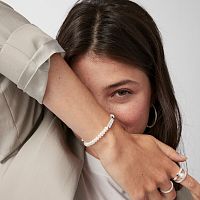 Серебряный браслет Straight с жемчугом