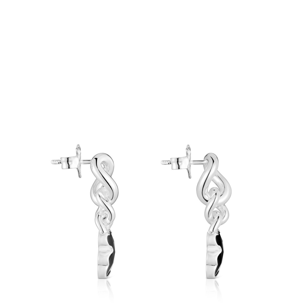 Серьги из серебра с ониксом фото 3