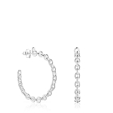 Серьги-креолы из серебра