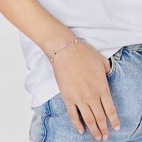 Браслет Mom из серебра с жемчугом и камнями