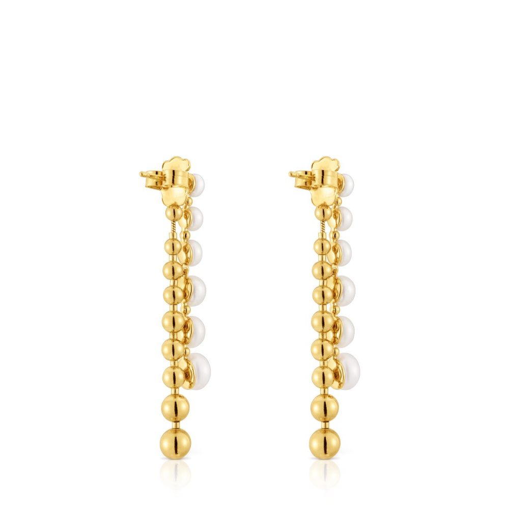 Серьги Gloss из вермеля с жемчугом фото 4