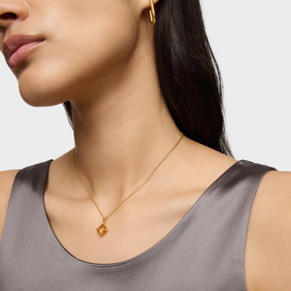 Кулон Medallions из вермеля с цитрином.  фото 5