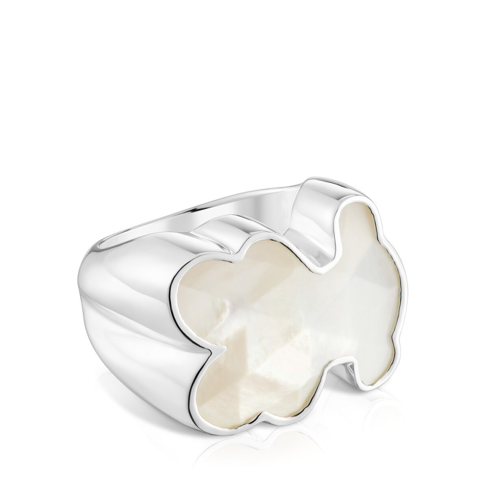 Кольцо из серебра с перламутром фото 3