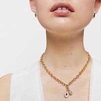 Кулон Medallions из вермеля с перламутром и аметистом