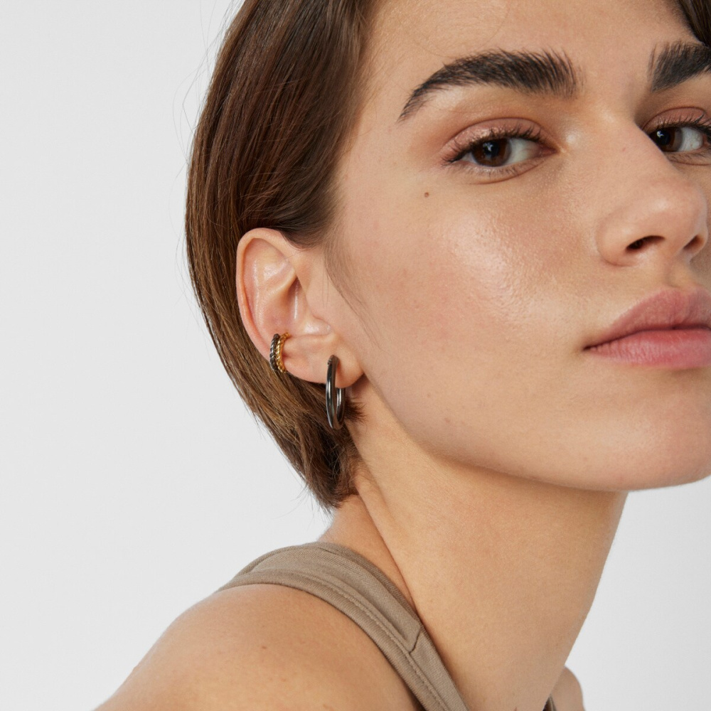 Серьги Basics из темного серебра фото 5