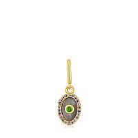 Кулон Medallions из вермеля с перламутром, иолитами и хромдиопсидом