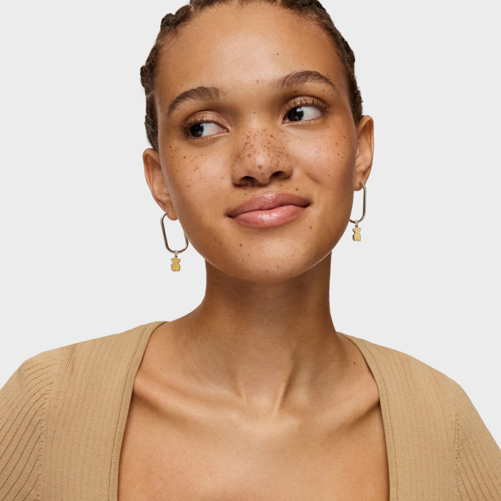 Серьги-кольца из серебра и вермеля  фото 5