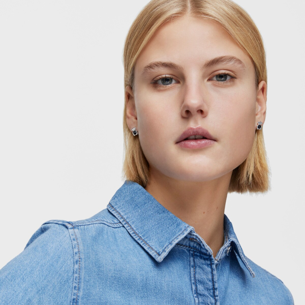 Серьги-пусеты из серебра с ониксом фото 5