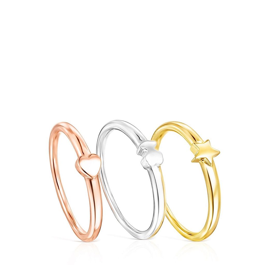 Сет колец Ring Mix из серебра и вермеля