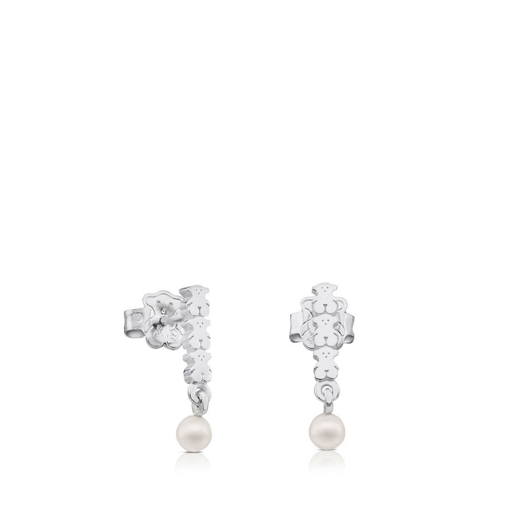Серьги Straight из серебра с жемчугом