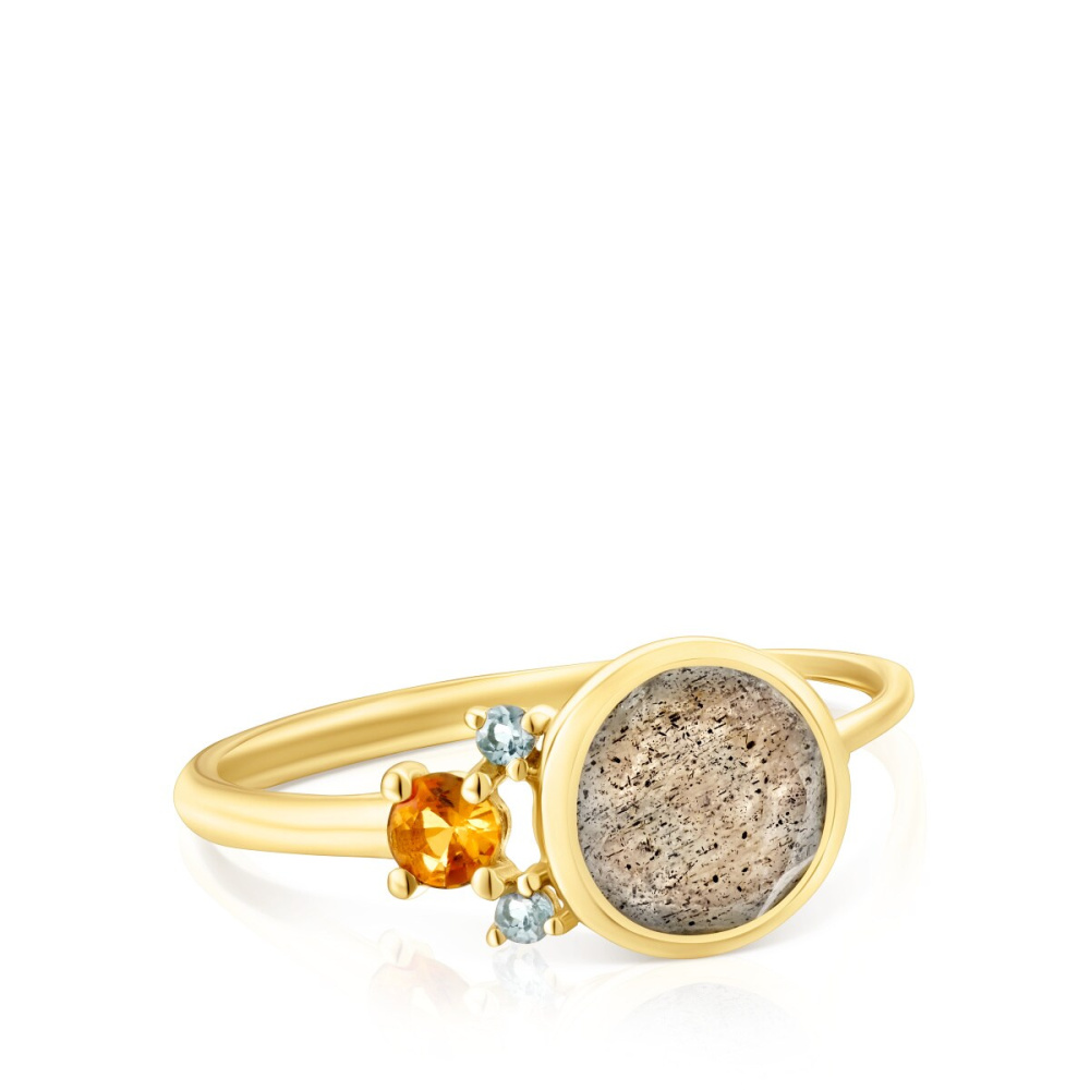 Золотое кольцо Virtual Garden с камнями фото 3