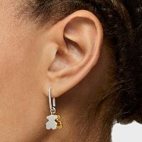 Серьги-кольца из серебра и вермеля