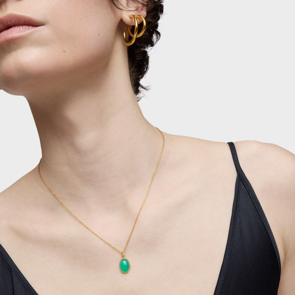 Кулон Medallions из вермеля с халцедоном фото 5