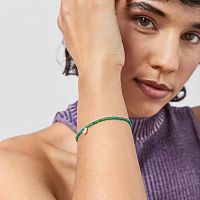 Браслет Bold Bear из серебра и зеленого халцедона 