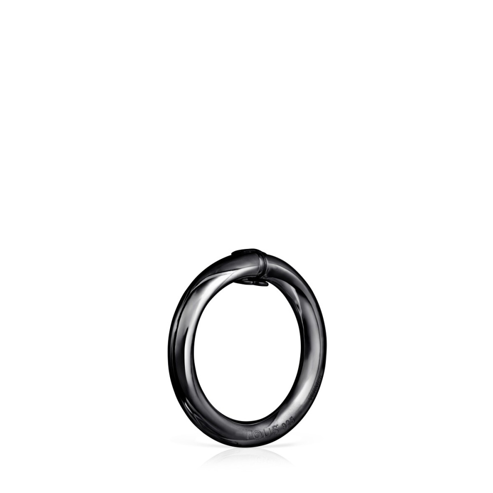 Среднее кольцо Hold из темного серебра фото 4