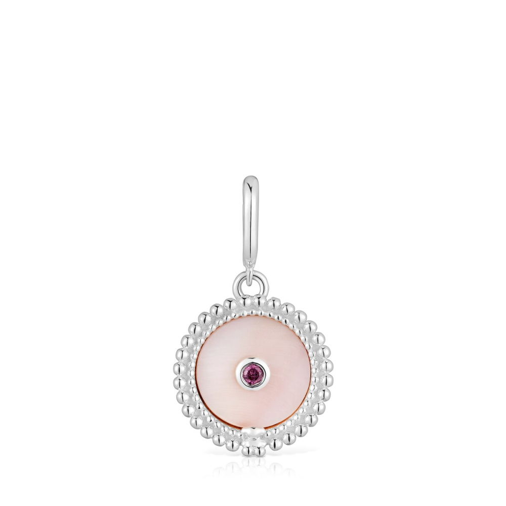 Кулон Medallions из серебра с перламутром и родолитом фото 2