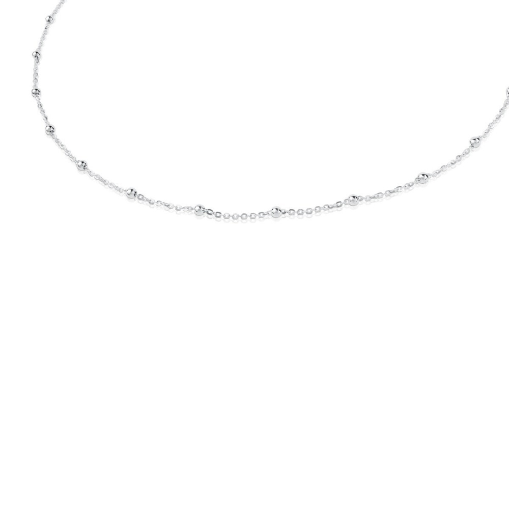 Серебряная цепь TOUS Chain с маленькими шариками, 44 см. фото 4