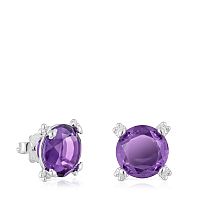 Серьги Color Pills из серебра с аметистом