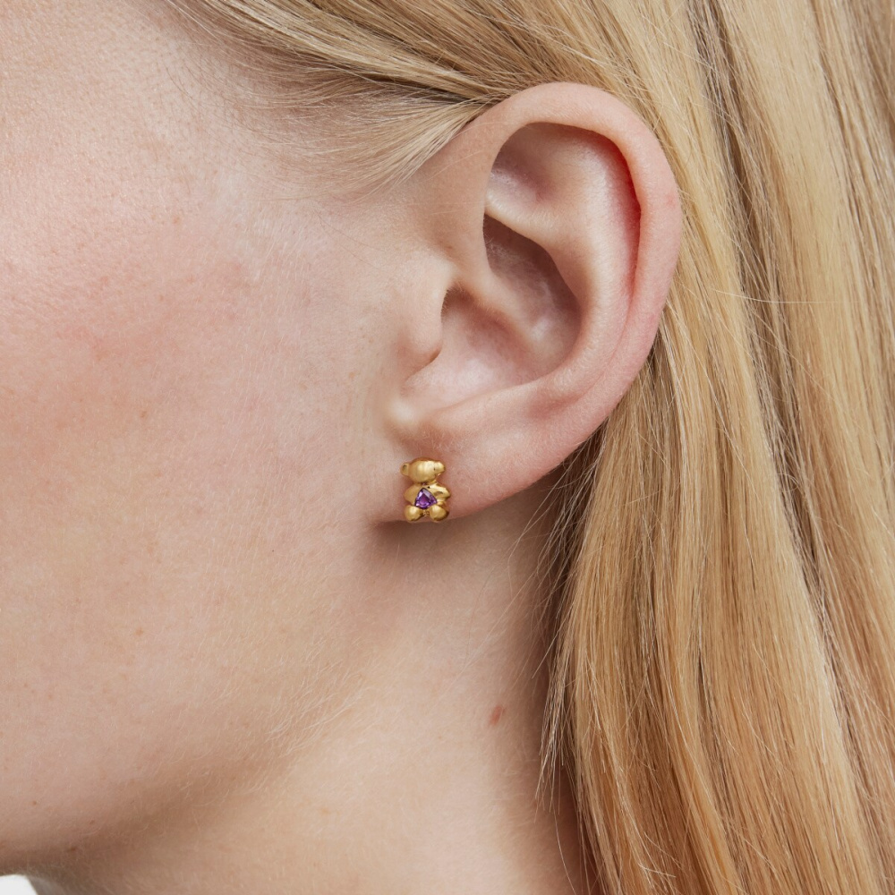 Серьги из вермеля с аметистом фото 5