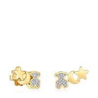Серьги 1950 из вермеля с бриллиантами